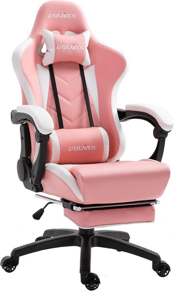 Dowinx Gaming-Stuhl Ergonomisches Design mit Lendenwirbelstütze und Fußstütze, Computer Bürostuhl Rückenlehne verstellbar Drehstuhl, Rosa Dowinx Gaming-Stuhl Ergonomisches Design mit Lendenwirbelstütze und Fußstütze, Computer Bürostuhl Rückenlehne verstellbar Drehstuhl, Rosa von Dowinx