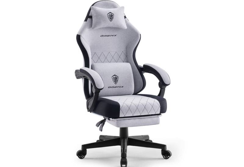 Dowinx Gaming-Stuhl Premium Gaming-Sessel mit Fußstütze und Lendenstütze (1 St), Ergonomischer Bürodrehstuhl mit Massagefunktion von Dowinx