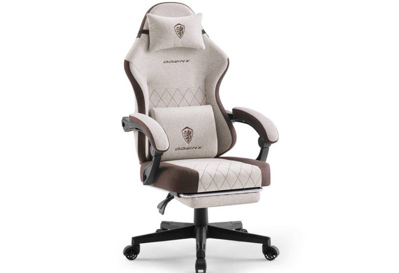 Dowinx Gaming-Stuhl Premium Gaming-Sessel mit Fußstütze und Lendenstütze (1 St), Ergonomischer Bürodrehstuhl mit Massagefunktion von Dowinx