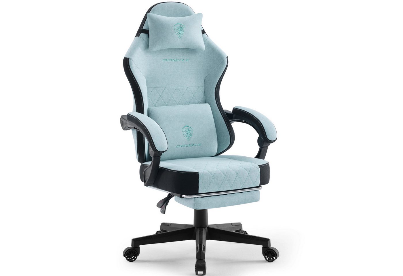 Dowinx Gaming-Stuhl Premium Gaming-Sessel mit Fußstütze und Lendenstütze (1 St), Ergonomischer Bürodrehstuhl mit Massagefunktion von Dowinx
