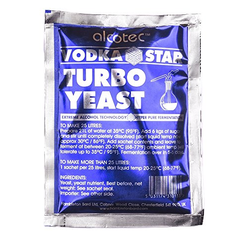 Turbohefe VODKA STAR – Alcotec Turbo Hefe Wodkahefe Wodka Destillieren Gärhefe Vodka Hooch Alkohol Alcoholmeter … von Dowricks Goodlife