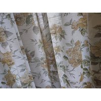 2 Stück Vintage Floral Bedruckte Dünne Acrylvorhänge, Paar Vorhänge, Vorhänge Vintage, Vintage Vorhangplatten, Florale | A7 von DowryChestFinds