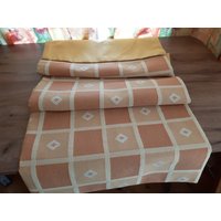 Vintage Gewebte Doppelt Dicke Baumwolle Braun Senffarben Tischläufer, Tischdekoration, Textil | 11 von DowryChestFinds