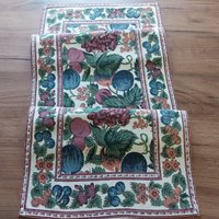 Vintage Obst Bedruckt Baumwolle Kurzer Tischläufer Mit Druckfehler, Rustikaler Tischläufer, Tischdekoration | A10 von DowryChestFinds