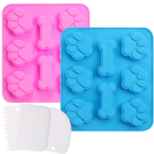2 Stück Backmatte Hundekekse Knochen Hundebackmatten Silikon Set Pralinenform Silikonform Pfoten Bonbon Formen Leckerlimatten Eiswürfelform Hund Backform Für Hundeleckerlies Mit 3 Teigschaber 2 Stück Backmatte Hundekekse Knochen Hundebackmatten Silikon Set Pralinenform Silikonform Pfoten Bonbon Formen Leckerlimatten Eiswürfelform Hund Backform Für Hundeleckerlies Mit 3 Teigschaber von Doygim
