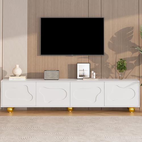 Doyisy 180x40x45cm Fernsehschrank,Niedlicher Cartoon-Fernsehschrank,Lowboard mit 2 Schränken,TV-Schrank in Wolkenform,TV-Entertainment-Center mit 5 Stützbeinen,geeignet für 75-Zoll von Doyisy