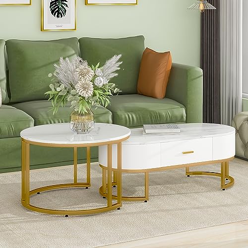 Doyisy Couchtische 2-teilig Tischgestell Metall Gold, Edle Wohnzimmertische, Moderne Satztische Doyisy Couchtische 2-teilig Tischgestell Metall Gold, Edle Wohnzimmertische, Moderne Satztische von Doyisy