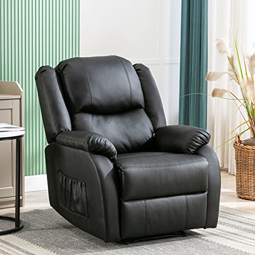 Doyisy Relaxsessel & -liegen Einzelsessel Fernsehsessel Ausziehließer Liegestuhl PU Leder Sessel Liege Einlades Sofa Akzent Stuhl Handbuch Liege mit PU-Leder mit Fußstütze 80x90x100CM von Doyisy