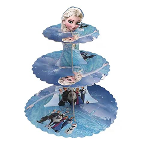 3 Tier Frozen soporte de la Torta de cartón, ELSA Cupcake Stand, Ice Queen Cake Stand, Pastel de Postre Cake Etagere, Serving Stand Muffin Stand, Cupcake Stand para Boda Fiesta Cumpleaños… von Doyomtoy