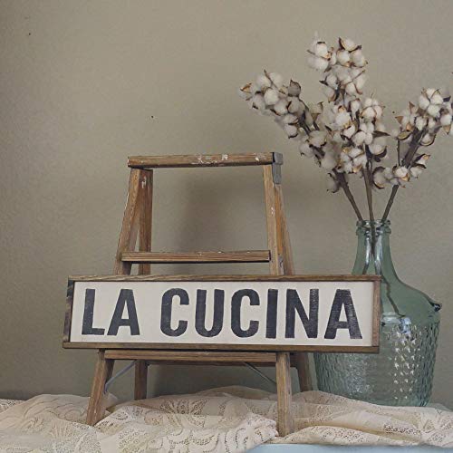 Dozili La Cucina Schild italienische Küche Schild rustikales Dekor Holz La Cucina Schild Custom Holzschild Küche Schild 15,2 x 50,8 cm von Dozili