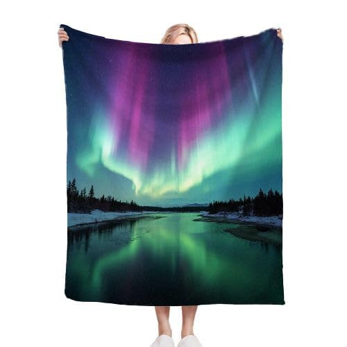 Dozrmey Kuscheldecke Flauschig Bunte Aurora, Pflegeleicht Sofadecke 75x100 cm für Erwachsene, Weiche Flanell Krabbeldecke für Kleinkinder, Warm Plüsch Decke Couchdecke für Haustier von Dozrmey
