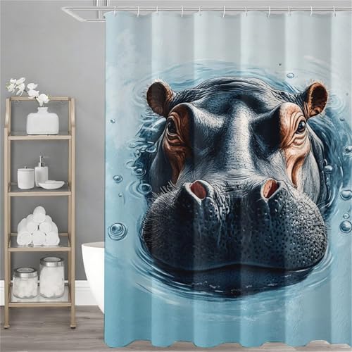 Duschvorhang Nilpferd Shower Curtains Realismus Duschvorhang 200x180cm mit 12 Kunststoff Haken, Wasserdicht, Schnelltrocknend, Polyester Stoff, Geschenke für Frauen, Badezimmer Deko Aesthetic,Model527 Duschvorhang Nilpferd Shower Curtains Realismus Duschvorhang 200x180cm mit 12 Kunststoff Haken, Wasserdicht, Schnelltrocknend, Polyester Stoff, Geschenke für Frauen, Badezimmer Deko Aesthetic,Model527 von Dozsconz