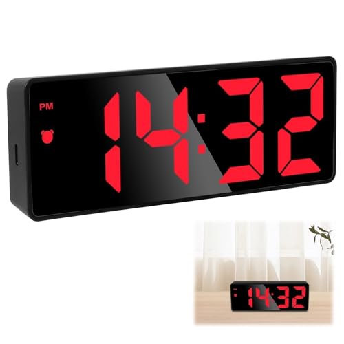 Wecker Digital Uhr, LED Digitaler Wecker Digitaluhr Tragbarer mit Ladestation Zeit Datum Temperatur Schlummerfunktion Einstellbar wecker Kinder für Schlafzimmer Licht USB Wiederaufladbar 3 Helligkeit von Dozylive