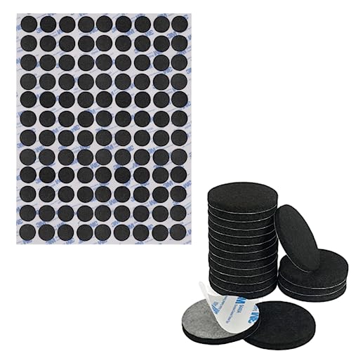 DPM Tapes - Set runder Selbstklebender Filzgleiter mit 3,5 mm Dicker 3M 9448A Klebeschicht - Stuhlgleiter - Möbel- und Bodenschutz (Schwarz, 20 mm) von Dpm tapes