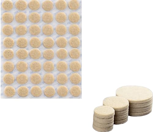 DPM Tapes - Set runder Selbstklebender Filzgleiter mit 3,5 mm Dicker 3M 9448A Klebeschicht - Stuhlgleiter - Möbel- und Bodenschutz (Beige, 30 mm) von Dpm tapes