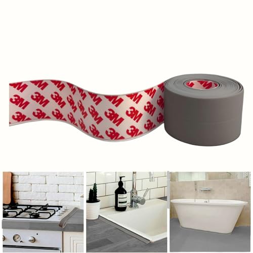 Dpm tapes - Selbstklebendes Dichtungsband, wasserdicht, Isolierband für Spalten, wasserdicht, für Badezimmer, Toilette, Wannenabdichtung, Fenster 38 mm x 3 m (Grau) von Dpm tapes