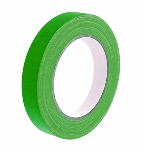 Graffer-Tuchband, farbiges, fluoreszierendes Klebeband aus PE-beschichtetem Stoff, hohe Dicke, für Innen- und Außenbereich, hochwertiges Produkt, 19 mm x 25 m - (Neongrün) von Dpm tapes