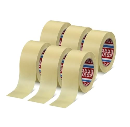Tesa 4323 Papierband für Masken, Lackierung, Gummipapier Professionell - Hochwertiger Kleber (50 mm - 6 Rollen) von Dpm tapes