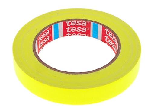 Tesa 4671, Graffer-Stoffband, farbiges Fluoreszierendes Klebeband aus PE-beschichtetem Stoff, hohe Dicke, Innenbereich, hochklebend, 19 mm x 25 m (fluo gelb)… von Dpm tapes