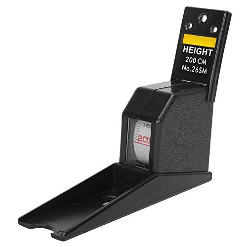 2M / 6,6 Fuß Universal-Metallhöhenmesser, manuelles Messwerkzeug mit einziehbarem Maßband für den Heimgebrauch, geeignet für die Höhenmessung von Erwachsenen und Kindern(schwarz) von Dpofirs