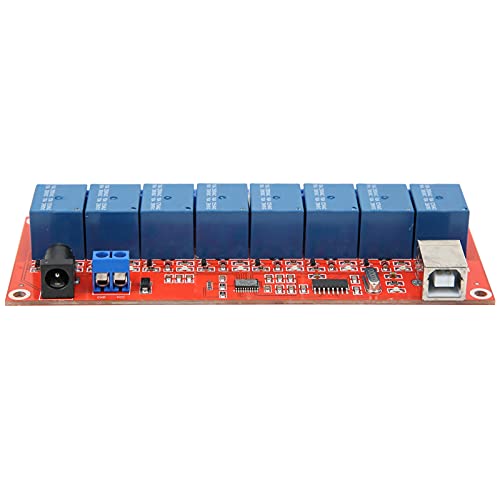 8-Kanal-USB-DIY-Relaismodul mit Anzeige, 30 V DC 10 A 250 V AC 10 A Mini-Relais-Panel mit USB-Anschlüssen, Geeignet für Industrielle Steuerung Motorsteuerung LED-Steuerung ect. (24V) von Dpofirs