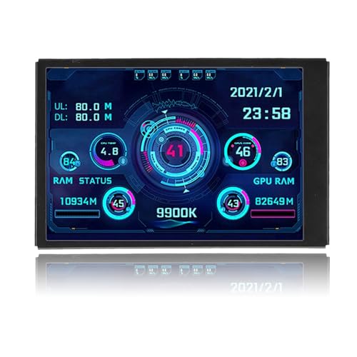Computer Temperaturmonitor, 3,5 Zoll PC Sensorfeldanzeige, PC Sensor Panel Display, PC Temperaturanzeige für CPU RAM Festplattendaten, PC Gehäuse Sekundärbildschirm (Schwarz) von Dpofirs