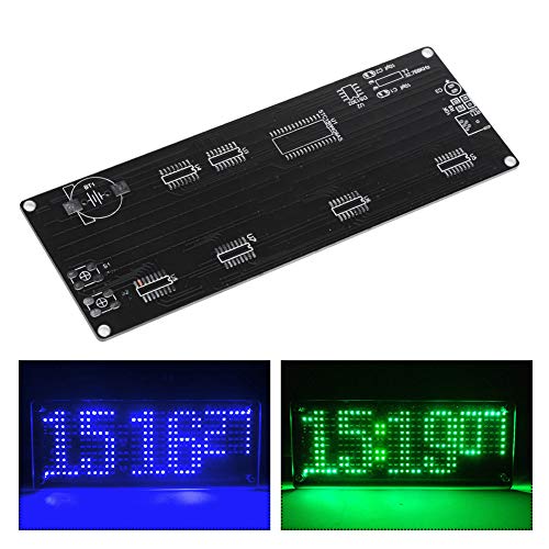 Dpofirs Dot Lattice Clock Kit, 5V Patch Digital Lattice Elektronisches DIY Clock Kit in Acryloptik mit Temperaturaufforderung, Uhrwerke DIY Lattice Clock Kit mit Motherboard, Datenkabel von Dpofirs