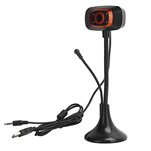 Dpofirs 30 FPS 640 X 480 Pixel HD Portable Webcam mit Fülllicht für Videokonferenzen, Kostenlose Universal-Webcam mit Rutschfester Tischplatte, Manueller Fokus von Dpofirs