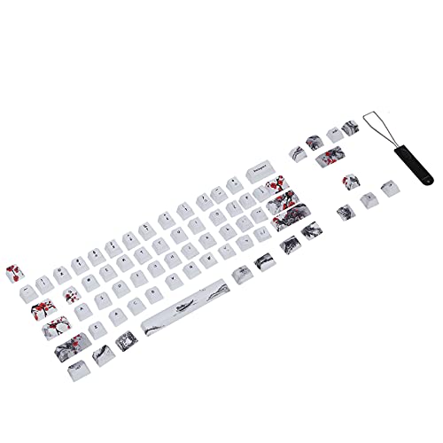 Dpofirs 71 Tasten Tastenkappen PBT, Pflaumenblüten-Tastenkappe Kompatibel mit 61/64 Spezifikation Tastatur, Tastenkappe für Alle Mechanischen und Optischen von Dpofirs