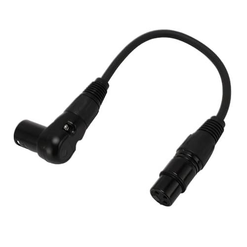 Dpofirs 90 ° Einstellbar 3 Pin XLR Männlich Bis Weiblicher Adapter | Selbstverriegelung Metallanschluss, 24AWG Abgeschirmtes Kabel für den Mixer-Verstärker-Lautsprechermikrofon (1,8 Meter) von Dpofirs