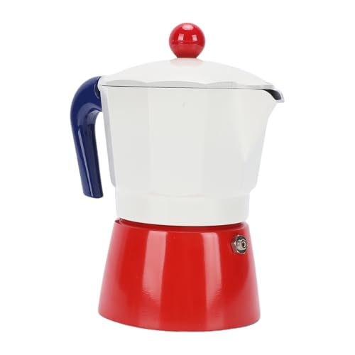 Dpofirs Aluminium -Kaffeekanne 3 Tassen, 150 Ml Kaffeemaschine Tragbares Kopisches Italienisches Café für Zuhause und Camping, für Alle Gas, Elektroherd und Campingherd (Blau und rot) von Dpofirs