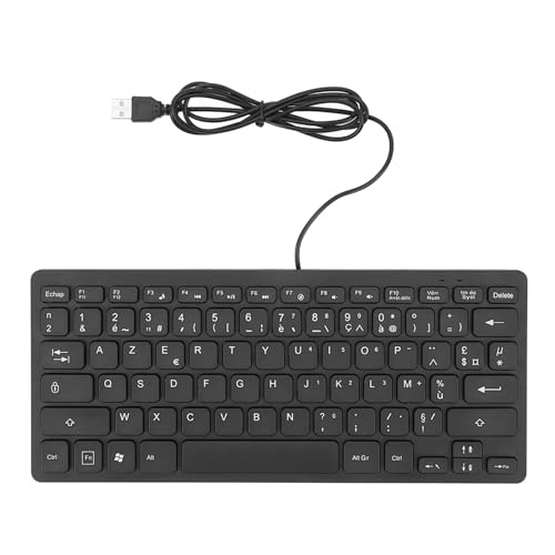 Dpofirs Computer-Tastatur, Kabelgebunden, 78 Tasten, USB-Tastatur, Zweisprachig, Kabelgebunden, Kompakte Tastatur, USB, Deutsch, Französisch, (Französisches AZERTY-Layout) von Dpofirs