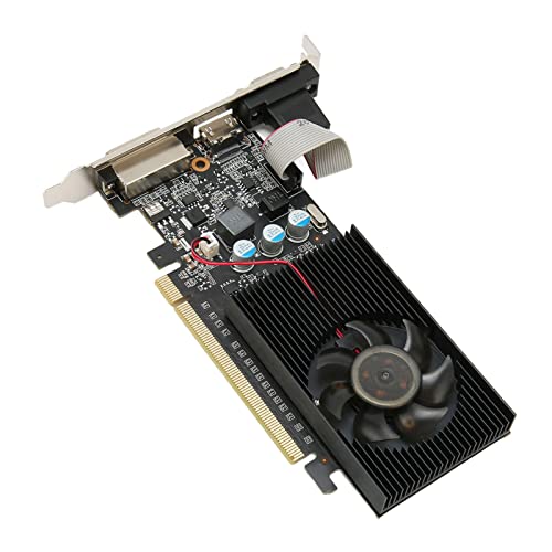 Dpofirs GT210-Grafikkarte, DDR3 1 GB 64-Bit-Gaming-Grafikkarte mit HDMI-DVI-VGA-Anschlüssen, PCIe 2.0, Unterstützung für DirectX10.1, Computer-Grafikkarte für Office-Videospiele von Dpofirs