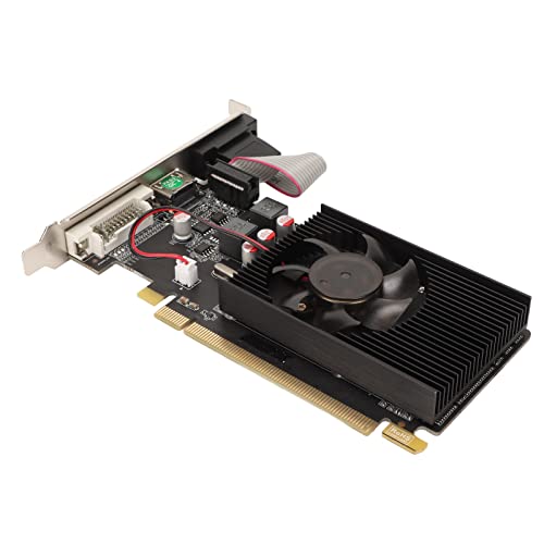 Dpofirs HD6450 Grafikkarte, 2G 64bit DDR3 Grafikkarte mit PCI Express x16 2.1, HDMI, DVI, VGA, PC Grafikkarte für Office Desktop Computer von Dpofirs