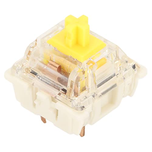 Dpofirs Hintergrund Beleuchtung Mechanische Tastatur Schalter, 45 Stück Wasserdichtes Mechanisches Tastatur Schalter Set, Hohe Haltbarkeit DIY-Spieltastatur-Schalter für Stille (G Gelb PRO) von Dpofirs
