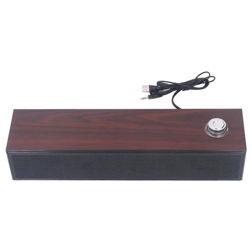 Dpofirs Holz Computerlautsprecher, HiFi Stereo Sound, Kabelgebunden, USB betriebene Desktop Soundbar, AUX Eingang, Multifunktionales Schreibtisch Audiosystem für PC, Laptops, Tablets, von Dpofirs