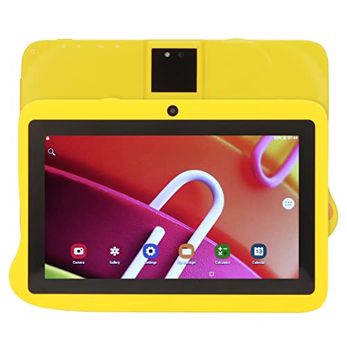 Dpofirs KidsTablet 7 Zoll, KleinkindTablet für Kids, für Android 10 4GB 128G mit DualKamera, OctaCoreProzessor, IPS HDGroßbildschirm, Kidssicherung, WLANDualband, BT, Gelb von Dpofirs