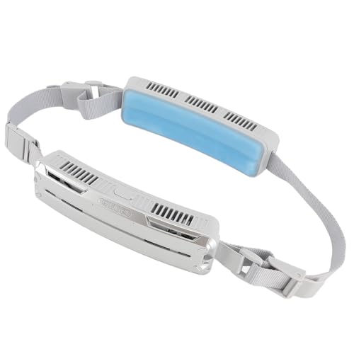 Dpofirs Kühlgürtelventilator, 16 Stunden Hocheffizienz 5 Antrieb Tragbarer Taillenlüfungsgürtel Hände Frei Verstellbar für das Campingfischen (Silber grau) von Dpofirs