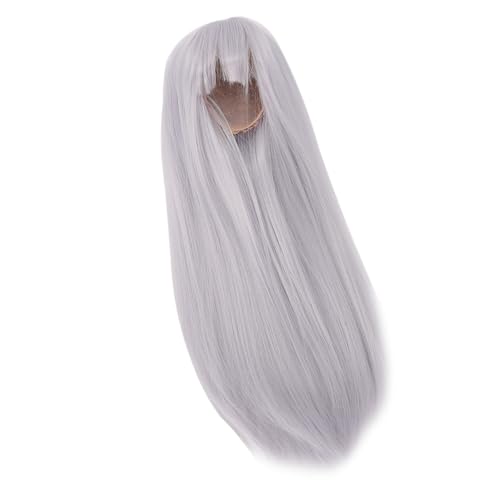 Dpofirs Kugelgelenkpuppe Perücke Exquisit DIY DULL HAARWAHL LANGE SAHRE HAAR mit Pony Temperatur Seidenmaterial für 7-8-Zoll-Puppe (BLUE) von Dpofirs