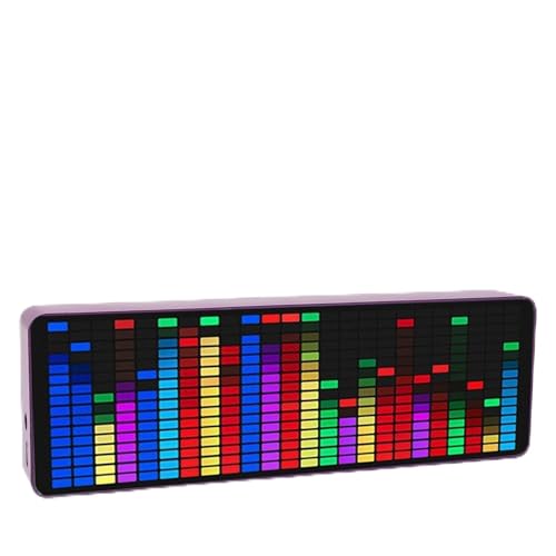 Dpofirs LED Musikspektrumanzeige, Spektrumanalysator, 384 RGB Bunt, 1624 Segment Rhythmus Lichtpegel, Sprachsensor Uhranzeige, 20 Dynamische 7 Farben Effektanzeige von Dpofirs