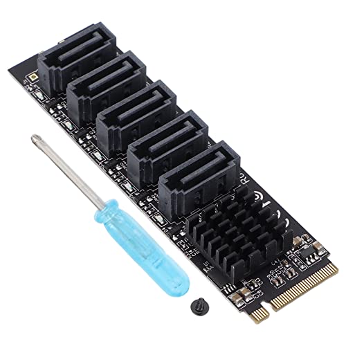 Dpofirs M2 PCIE 3 5Port Festplattenerweiterungs-Adapterkarte, SATA 6GB/s M.2 M Key Adapterkarte mit JM585 Chip Geeignet für Desktop-Computer, Unterstützt SSD und HDD Dpofirs M2 PCIE 3 5Port Festplattenerweiterungs-Adapterkarte, SATA 6GB/s M.2 M Key Adapterkarte mit JM585 Chip Geeignet für Desktop-Computer, Unterstützt SSD und HDD von Dpofirs