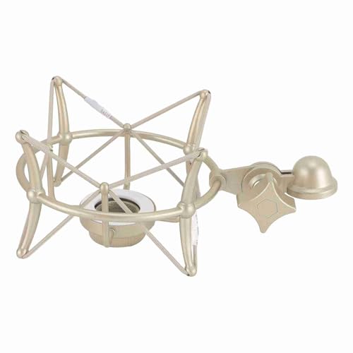 Dpofirs Mikrofonschock -Montage -Clamp/Holder, Professioneller Schockverschiebungswiderstand Zinklegierung Robustes Konstruktionsmikrofonschockbaugruppe für die für das Studio (GOLD) von Dpofirs
