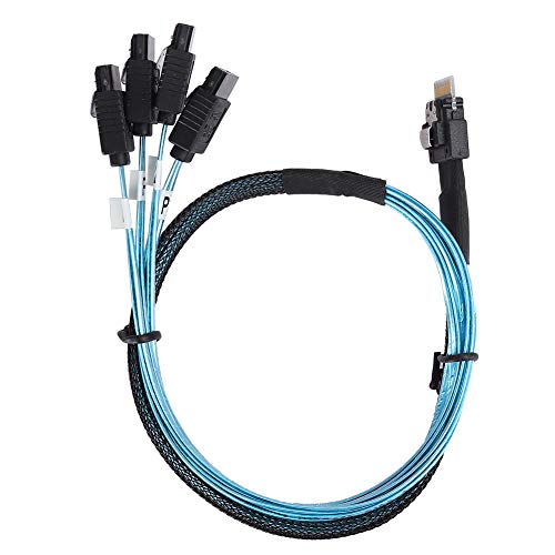 Dpofirs SAS-Datenübertragungskabel, SFF-8654- Bis 4Xsata-Kabel, SAS 38P SFF-8654-Schnittstellenkompatibilität mit SATA-Laufwerken für Server, Festplatte, Computer, Host von Dpofirs