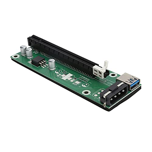 Dpofirs PCIe Riser, PCI-E 1X Bis 16X Enhanced Powered Riser Adapterkarte & USB 3.0 Verlängerungskabel & Serial ATA 15pin auf 4pin Stromkabel für Bitcoin Miner‑006, Riser Adapter von Dpofirs