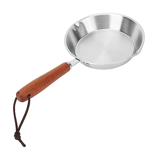 Pfanne Edelstahl Mehrfachverwendung, Beschichtete Pfanne Gleichmäßige Erwärmung, Edelstahl Pfanne Ergonomischer Griff, Frying Pan Schnelles Erhitzen für Kochen (16CM) von Dpofirs