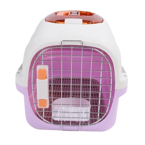 Dpofirs Plastik -Haustier Zwinger, Obere Fenster Reise -Hundekisten Beatmungskasten mit Griff für Katze (Purple) von Dpofirs