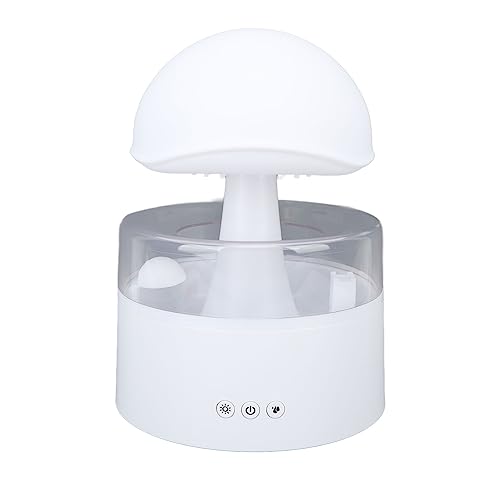 Dpofirs Rain CloudLuftbefeuchter Wassertropfen, 500 Ml Rain CloudFeuchtigkeitsdiffusor mit 7 Farben Licht für Entspannendes Schlafen, Leiser Pilzdiffusor für das Büro Am Bett Im Wohnzimmer von Dpofirs