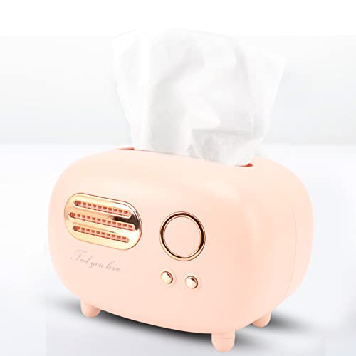 Dpofirs Retro-Radio-Tissue-Box-Halter, Kosmetiktuch-Box-Abdeckungs-Halter, Fashional Cute Radio Shaped Vielseitige Kosmetiktuch-Box-Abdeckung für Badezimmer, Geschenk (Rosa) von Dpofirs