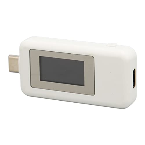 Dpofirs USB-C-Spannungs Tester, USB-Spannungs Messer mit Digitalem LCD-Display, Automatische Erkennung, Ladestrom-Strom-Zeit- für Telefone Tablets Laptops Auto-Ladegeräte (Weiß) von Dpofirs