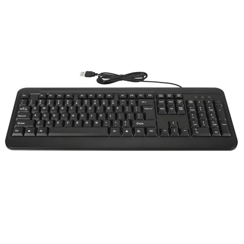 Dpofirs USB Tastatur mit Kabel, 104 Tasten, Volle Größe, Business Computertastatur, Geräuschloses Tippen für OS X PC für Win 10 8 7, Ergonomische Mechanische Tastatur für Bürospiele, von Dpofirs